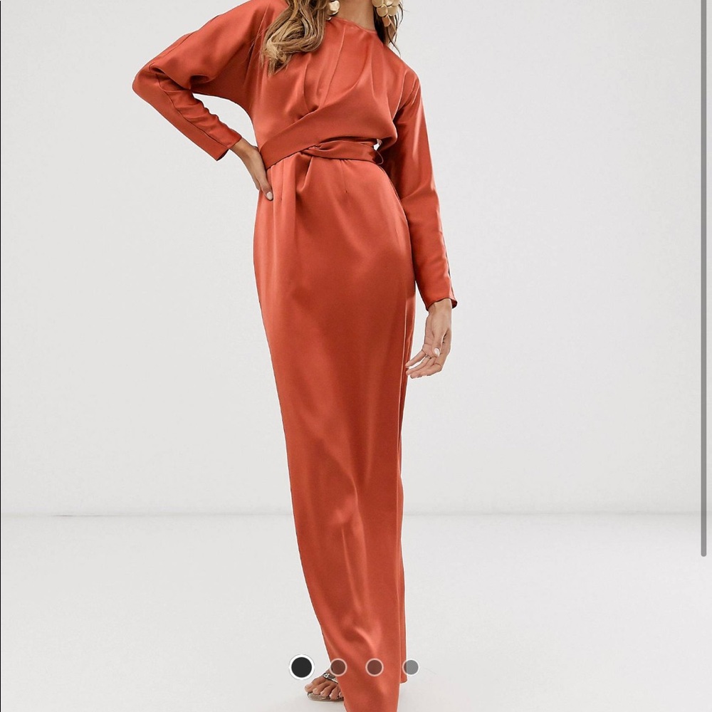 ASOS maxi dress with batwing sleeve and wrap waist